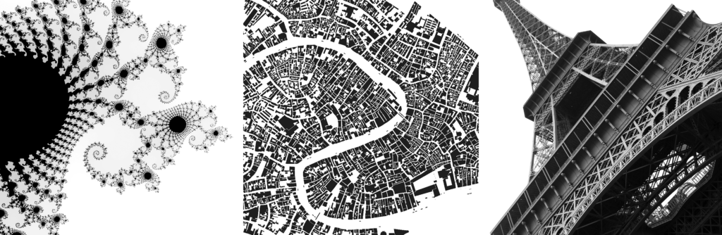 The Mandelbrot set, a mathematical fractal. Venice's fractal urban form and
fabric. The Eiffel Tower's fractal architecture in Paris.