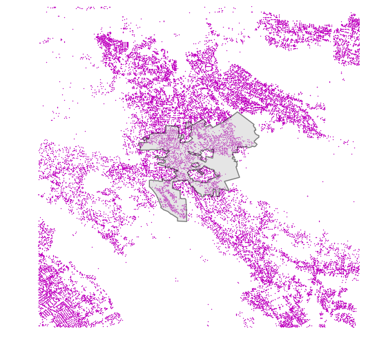 Walnut Creek, California city boundary and street intersections