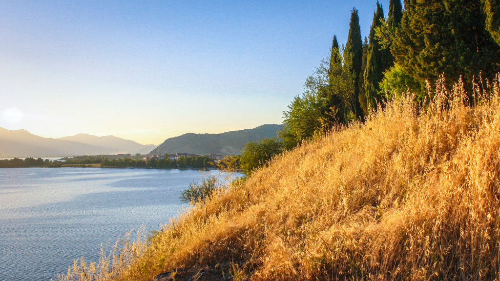 Lake Ohrid, on the border of Macedonia and Albania