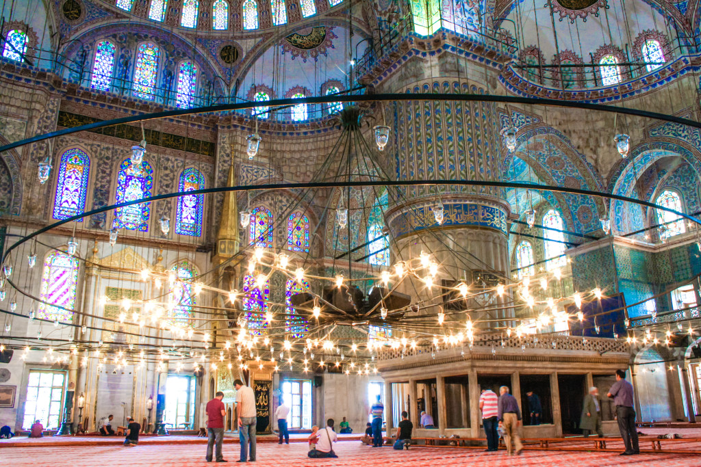 Blue Mosque interior in Istanbul, Turkey