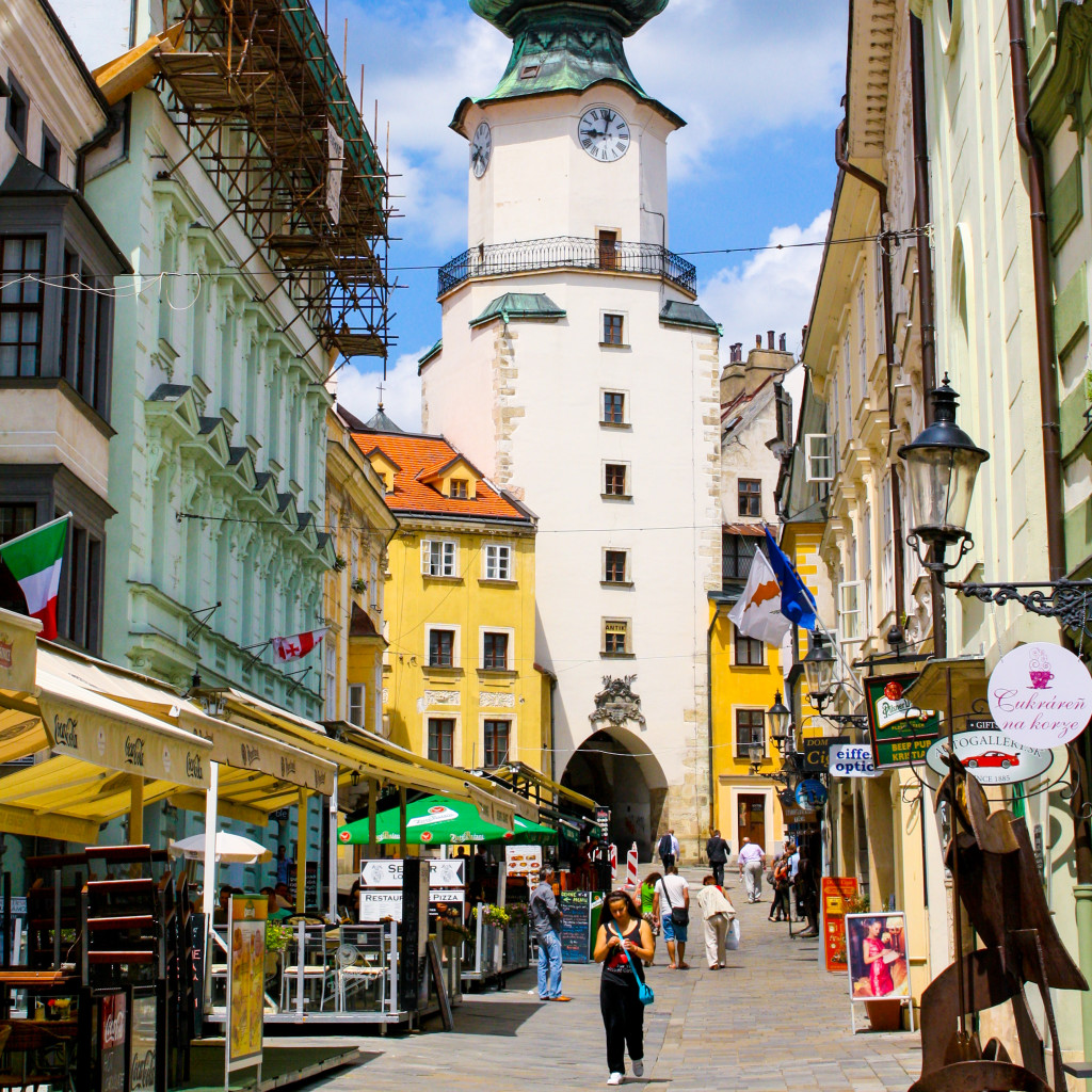 Michael's Gate in the old town of Bratislava, Slovakia