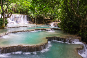 Kuang Si waterfalls and pools near Luang Prabang, Laos