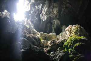 Tham Phu Kham cave in Vang Vieng, Laos, near the Blue Lagoon