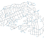 Piedmont, California street network created in Python with OSMnx, networkx, matplotlib